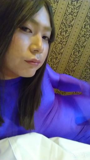 Crossdresser masturbate wearing morphsuit   Clip 1