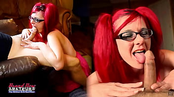 Nerdy Redhead Lily B Enjoys Licking Feet And A Cock To Swallow Tasty Cum!