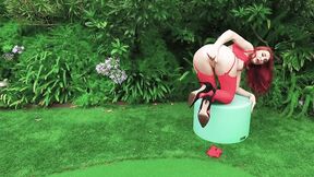 Solo fisting in nature from red bitch Lacy Lennon