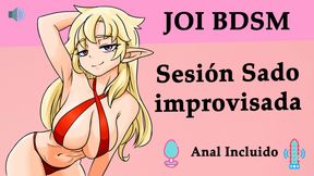 Spanish JOI hentai, sesion sado improvisada.