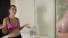 seduction between stepsisters in bathroom .. xandgirl . c o m