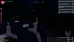 I took a dildo to the park and impaled myself on it in public. The old man watched me but didn'_t give me away. Exhibitionism hentai game