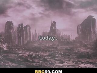 Large titty cutie craves some double penetration in the end of the world