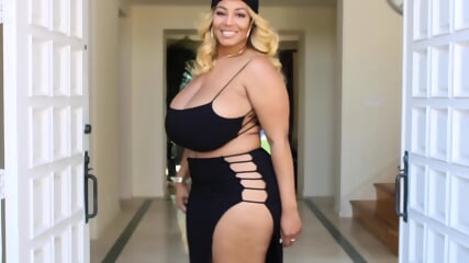 Huge Ebony Tits Trying on Bikinis