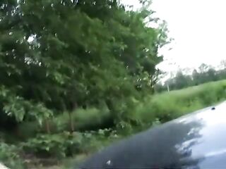 That babe's brought by 2 boyz in a isolated set in the countryside for bang