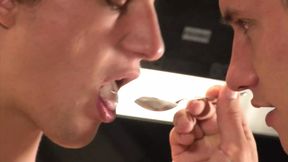 Anal fuck between sexy horny boyfriends cumming in the