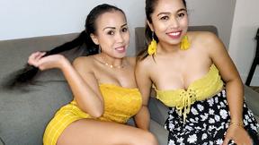 ”Big boobs Thai lesbian girlfriends having sexual fun in this homemade video”