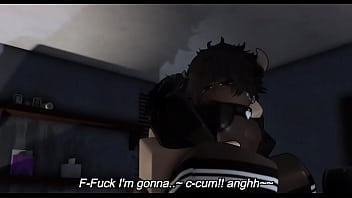 A romantic shoot with a cow femboy in Roblox