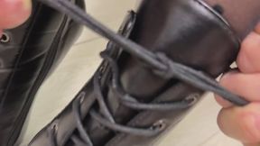 Ballet boots full destruction, ruined boots, ripped boots, destroyed boots, boots crush, high heels boots destruction