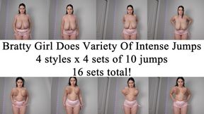 Bratty Girl Does Variety Of Intense Jumps - 160 jumps total