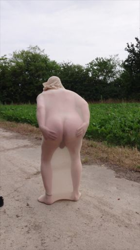 Exhibitionist with Sexy Nylon Fetish on Lonely Dirt Road