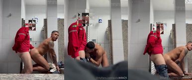Horny firefighter breeds Guisousaa_ in public locker room