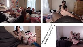 catprincess x mrmarathon tabi sock removal, foot massage, and 3 nuts in a row, hot pink toes, size 9 milf feet