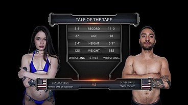 Vanessa Vega vs Oliver Davis Mixed Wrestling