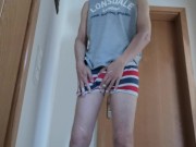 Hot painter strips and cums at work 1/2