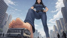 Giantess Policewoman Punishes Criminals Beneath Her Mighty Soles