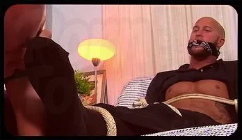 Intense Foot Worship Session with Gagged Stud