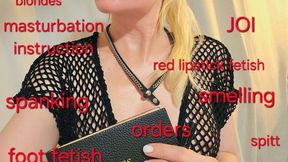 Mistress GospodaricaEmma gives instructions and orders to Her slave about JOI, smeling worn thongs, masturbation, foot fetish, spanking, nipple fetish and weights, cbt bondage for having his session at home