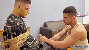 Samuel Hodecker And Lucas Mancinni In Are Soldiers Having Fun Bound And Gagged Blowjob Cum Over Face Preview 11 Min