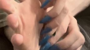 Sensual, teasing self foot tickling with nails (NO AUDIO)