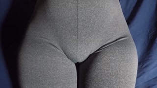 Watch my mound in gray leggings