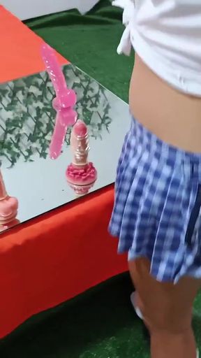 Lessons on how to put on a condom safely and quickly with a sexy model   Clip 1