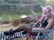 Fishing Naked Stellar Blade Cosplay Outdoors Arizona