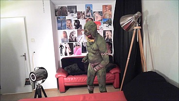 The kinky Ork jerks it to a bunch of chick pics