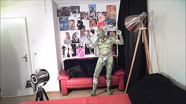The kinky Ork jerks it to a bunch of chick pics
