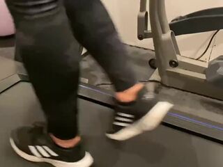TINY BLOND WORKOUT SHOWING HER LARGE BOOBS