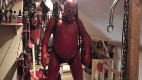 Red Rubber Suspension Bondage Compilation