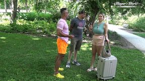 behind the scenes of threesome sex with busty amuse de bauche