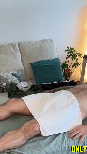 Horny daddy got exited during massage and blown up by new masseur.   Clip 2