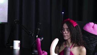 Taking off her clothes, flashing her bra-stuffers and her boner after displaying her ginormous blowage - Spaghetti - Ts (SHEER/CRIMSON)