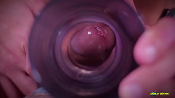 Closeup view from inside my fake pussy while I fuck it slow and passionate until I shoot a big load. Cum inside fleshlight - Camilo Brown