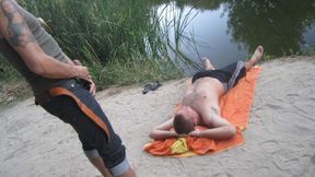 Lakefront Dick Play Ends in Slick Facial - Gay XXX