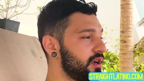 Tattooed latino Igor Lucious strokes my cock to harvest juicy cum