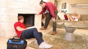 ”Step Daddy voyeured Chloe Temple during getting ravaged in the living room”