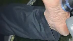 Wooden clogs scholl feet tickle