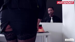 Techno Office Slut Jacky Pumped right in the Cunt