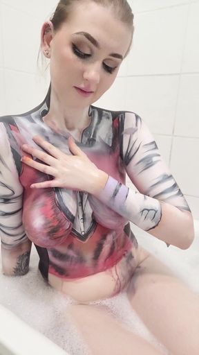 College Uniform Body Paint Wash off & Tit Play