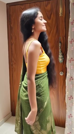 Indian nude teen spreads her ass for an AI-generated solo scene