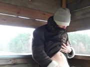 At the hunter's lodge in winter (so cold!!)