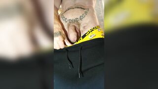 Raw foreskin close-up of moist uncircumcised bone/Handsfree urinating/ Urinating flick