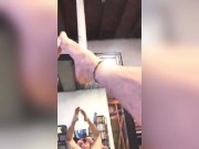 IT GETS ME HORNY DOING KINKY STUFF WITH MY FEET AND BUTTHOLE IN THE MIRROR