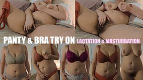 Panty and Bra Try On; with milky tits!