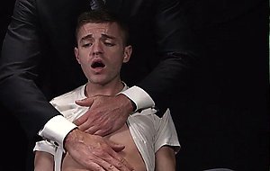 Muscled master Dolf enjoys teasing his new slave to play
