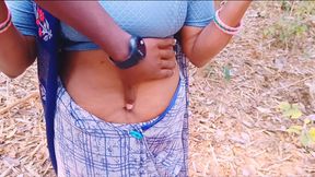 Indian OUTDOOR sex. Desi beautiful bhabi fucking husbend&#039;s small brother big dick in forest. Teludu dirty talks.