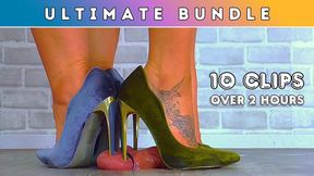 Puncturing Your Face, Cock & Balls Under Our Crushed Velvet Heels - Ultimate Bundle (217) - 10 Clips - Over 2 Hours - HUGE DISCOUNT!!