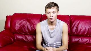 Matthew shows his cute twink body and jerks off his dick